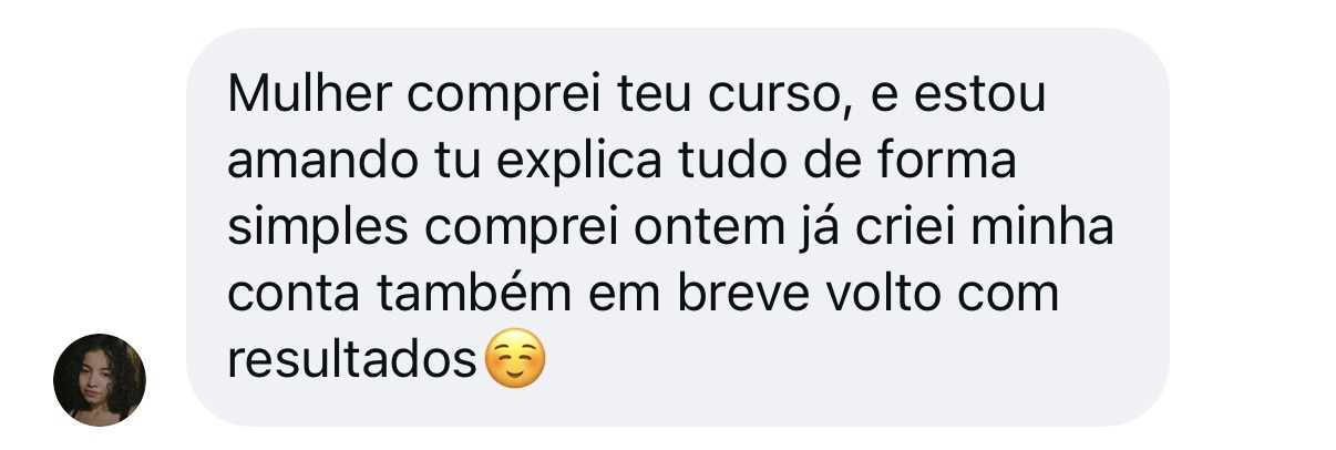 Depoimento: comprei seu curso e estou amando